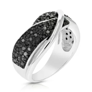 3/4 cttw Black Diamond Ring in Sterling Silver