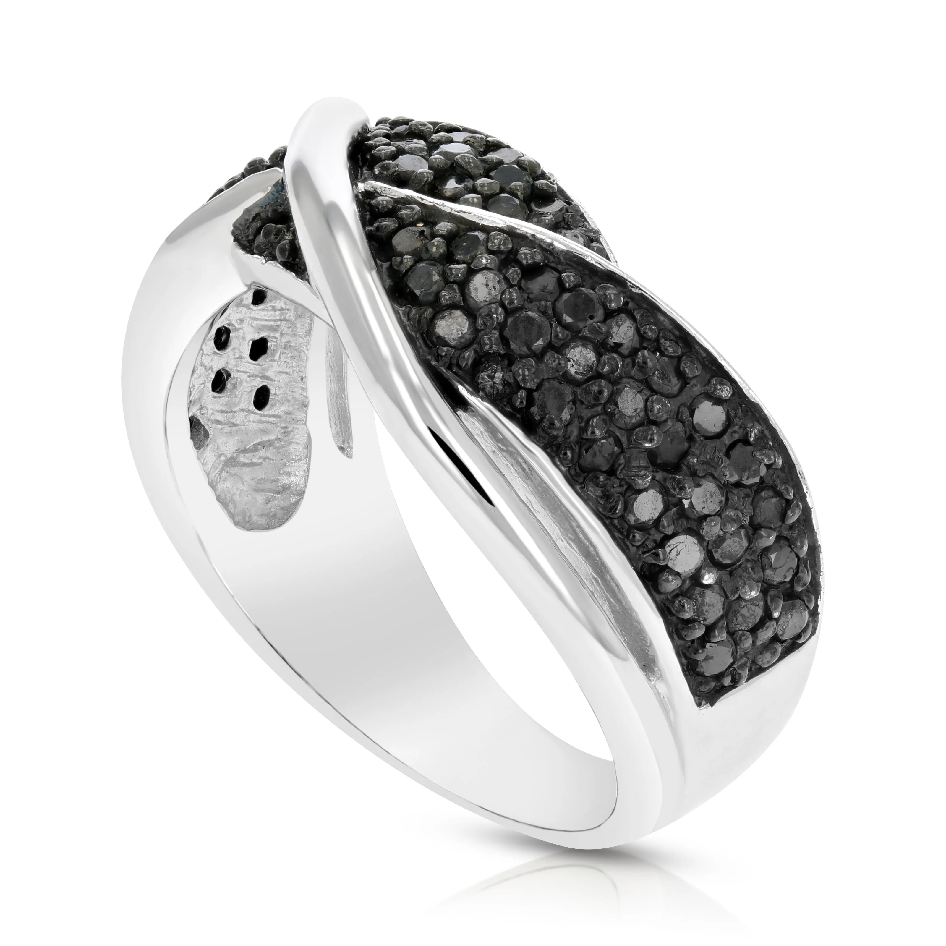 3/4 cttw Black Diamond Ring in Sterling Silver