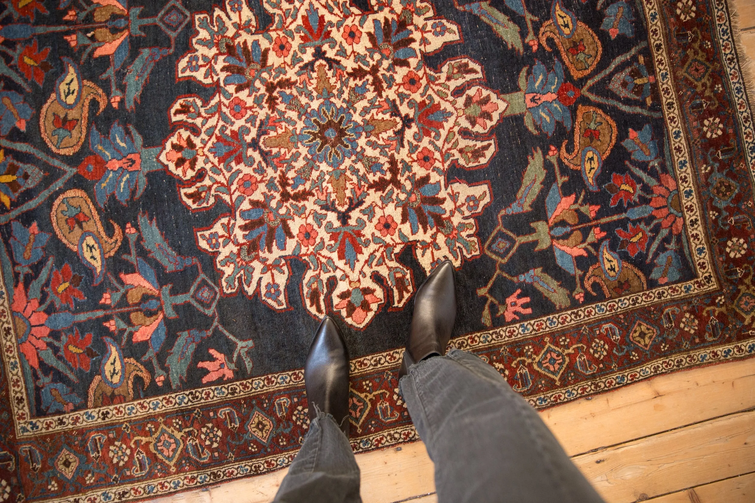 4.5x6 Antique Kurdish Bijar Rug