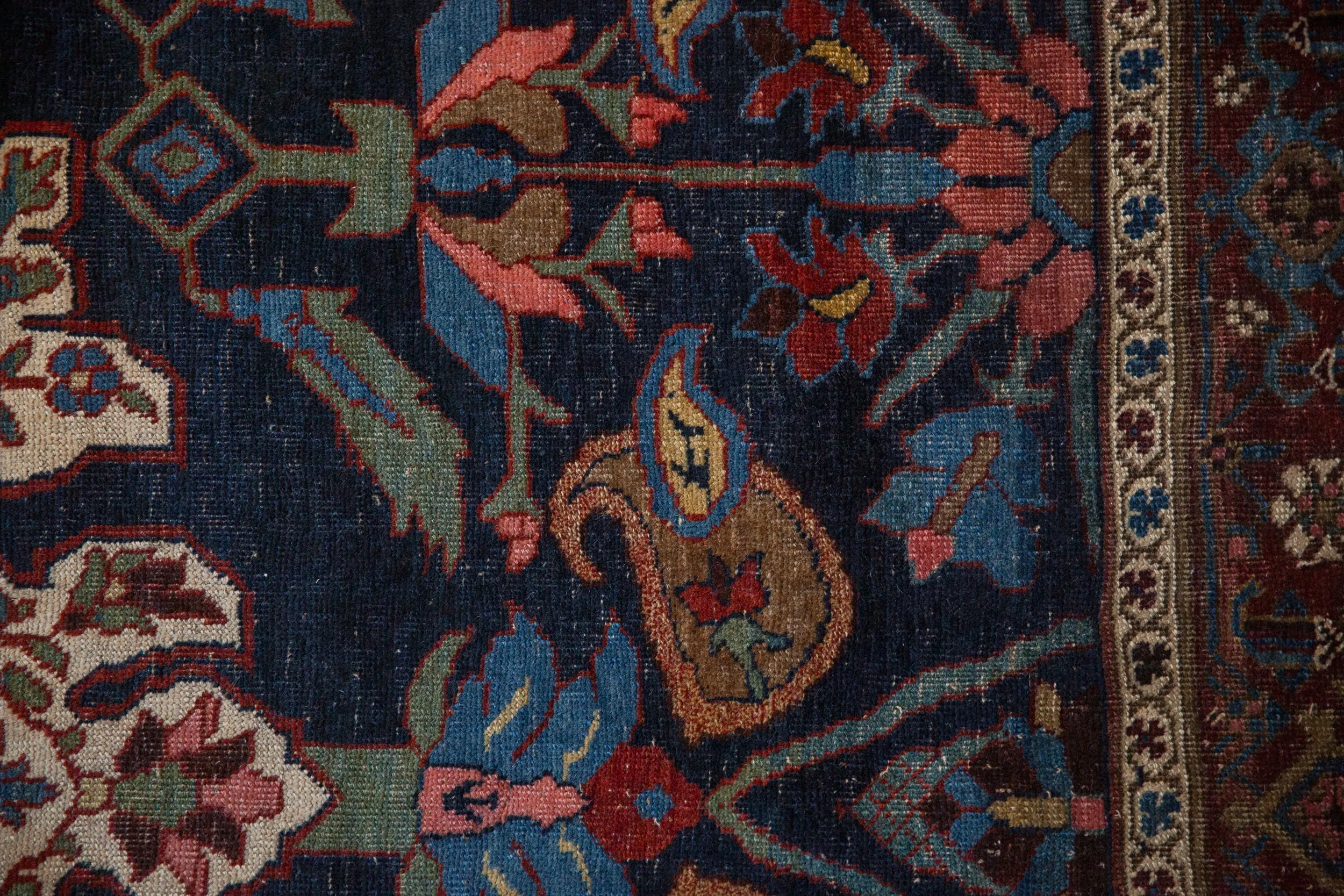 4.5x6 Antique Kurdish Bijar Rug