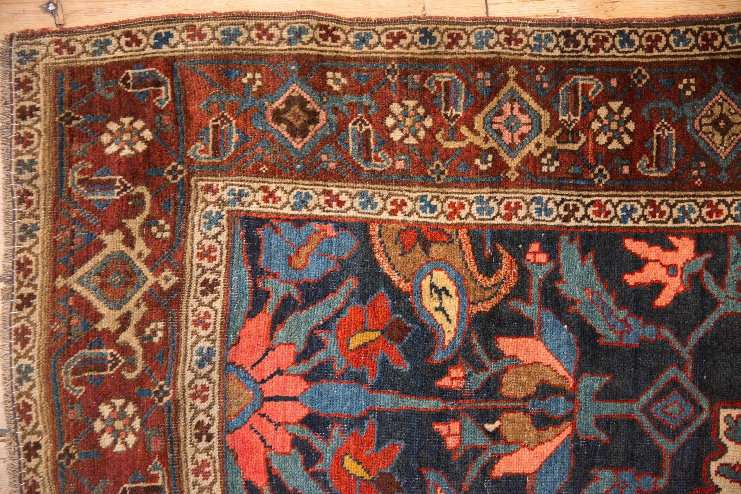 4.5x6 Antique Kurdish Bijar Rug