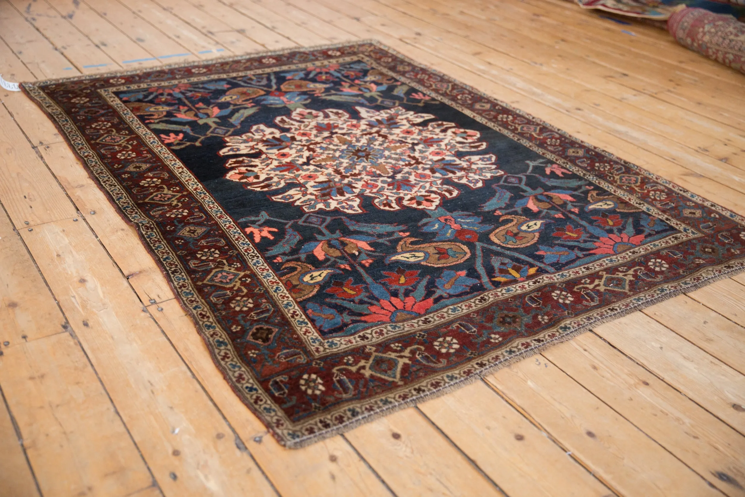 4.5x6 Antique Kurdish Bijar Rug