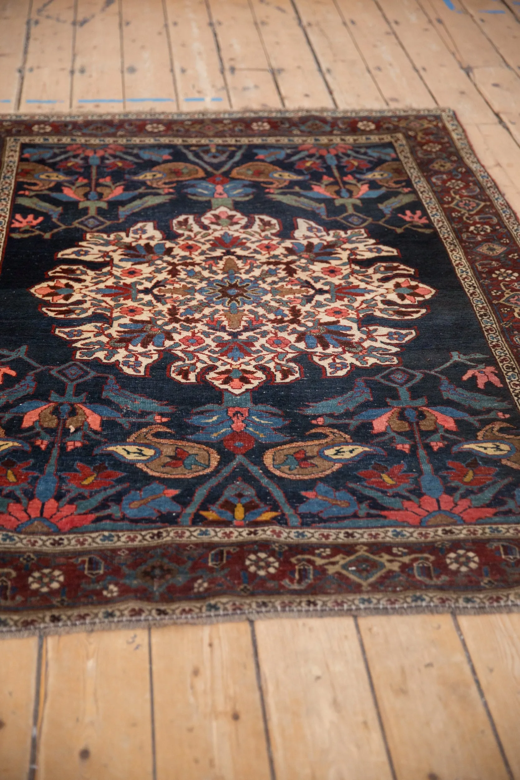 4.5x6 Antique Kurdish Bijar Rug