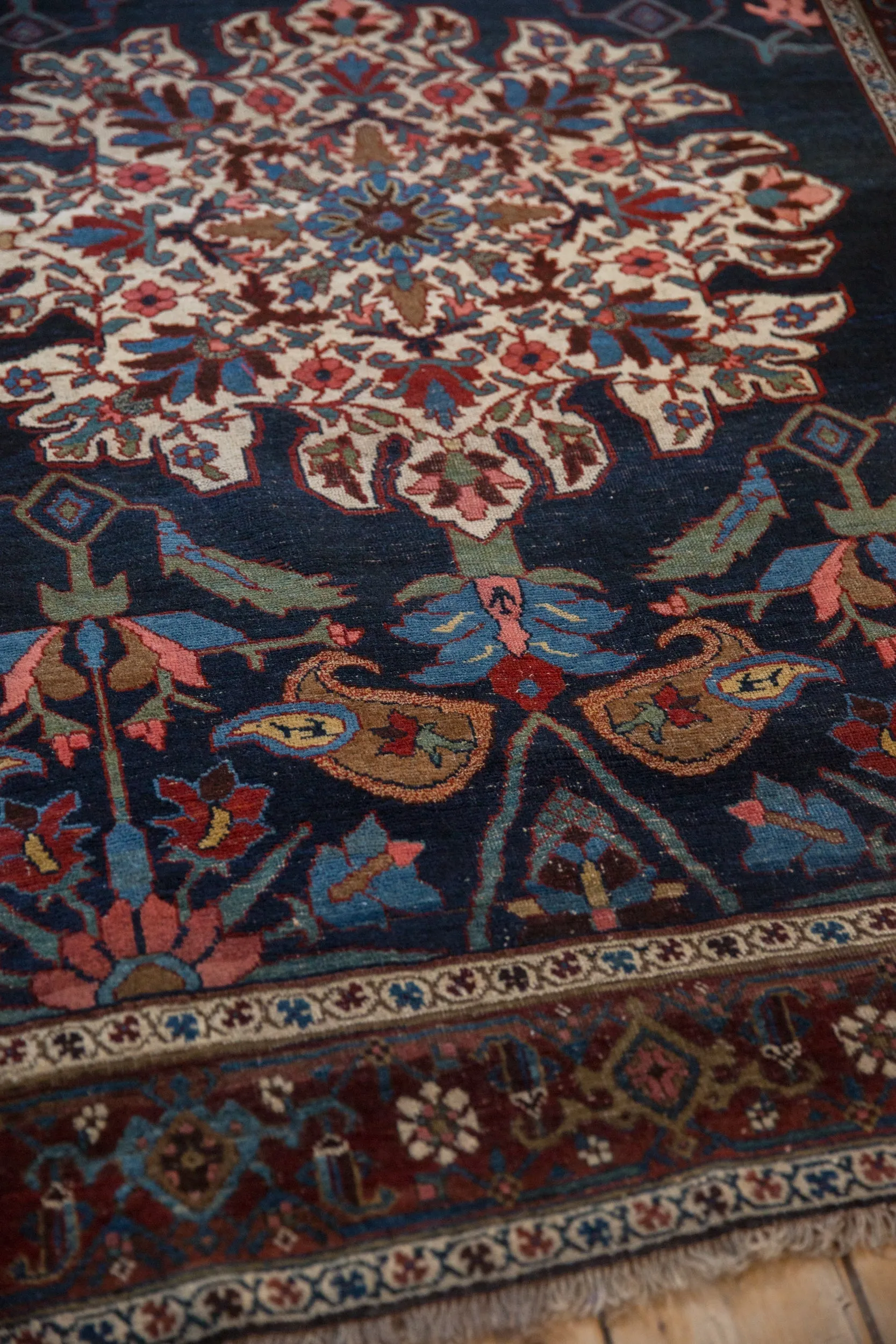4.5x6 Antique Kurdish Bijar Rug