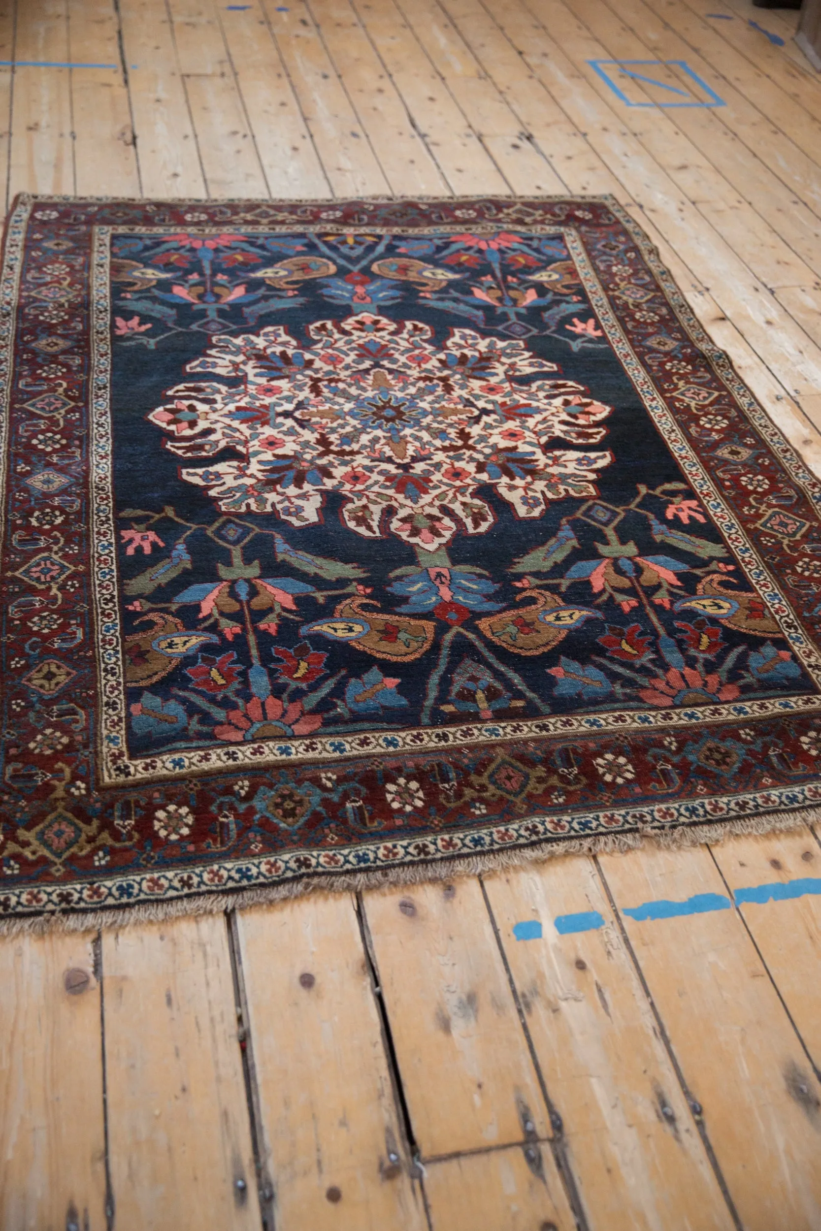 4.5x6 Antique Kurdish Bijar Rug