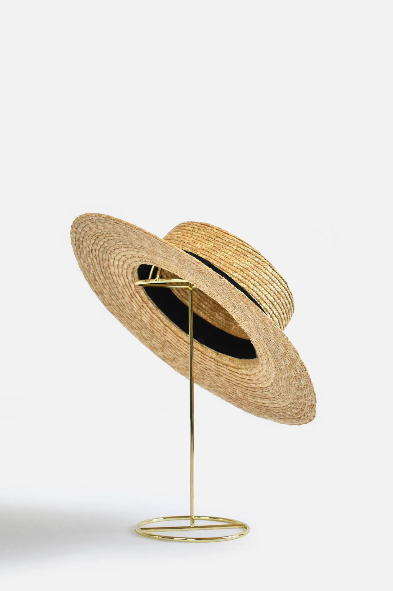 Abella Wide Brim Boater - Black Band