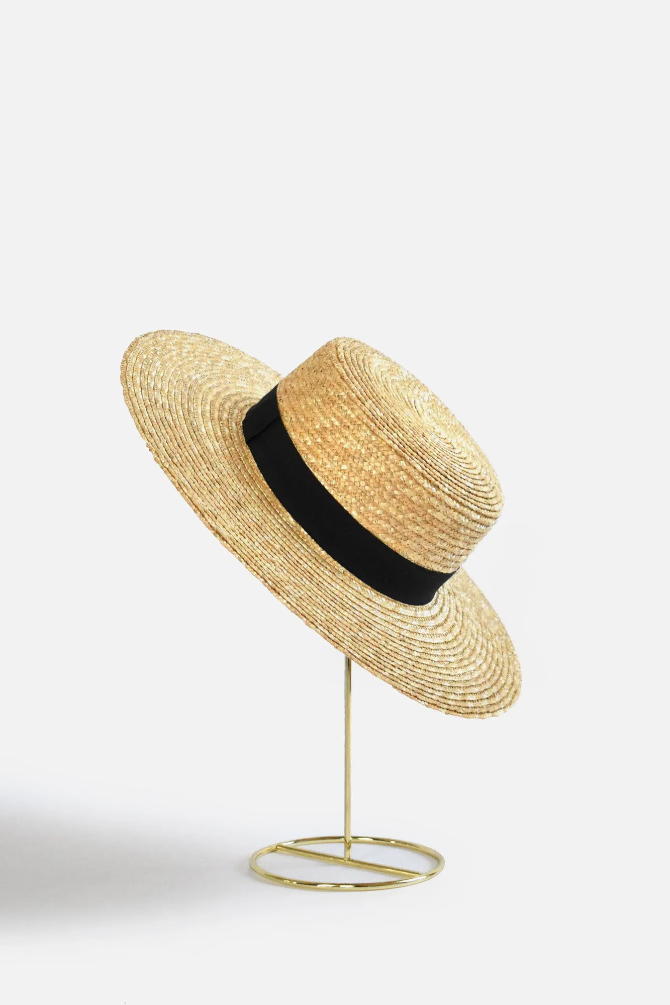 Abella Wide Brim Boater - Black Band