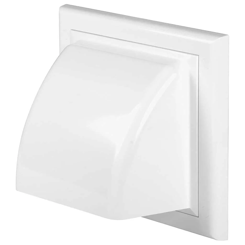 Air Vent Cover Hooded Backdraft Shutter White External 100 125 150mm