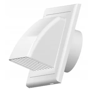 Air Vent Cover Hooded Backdraft Shutter White External 100 125 150mm