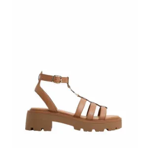 ALDO LAMINGTON HEELED SANDALS - MEDIUM BROWN
