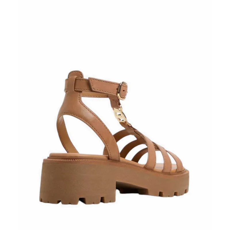 ALDO LAMINGTON HEELED SANDALS - MEDIUM BROWN