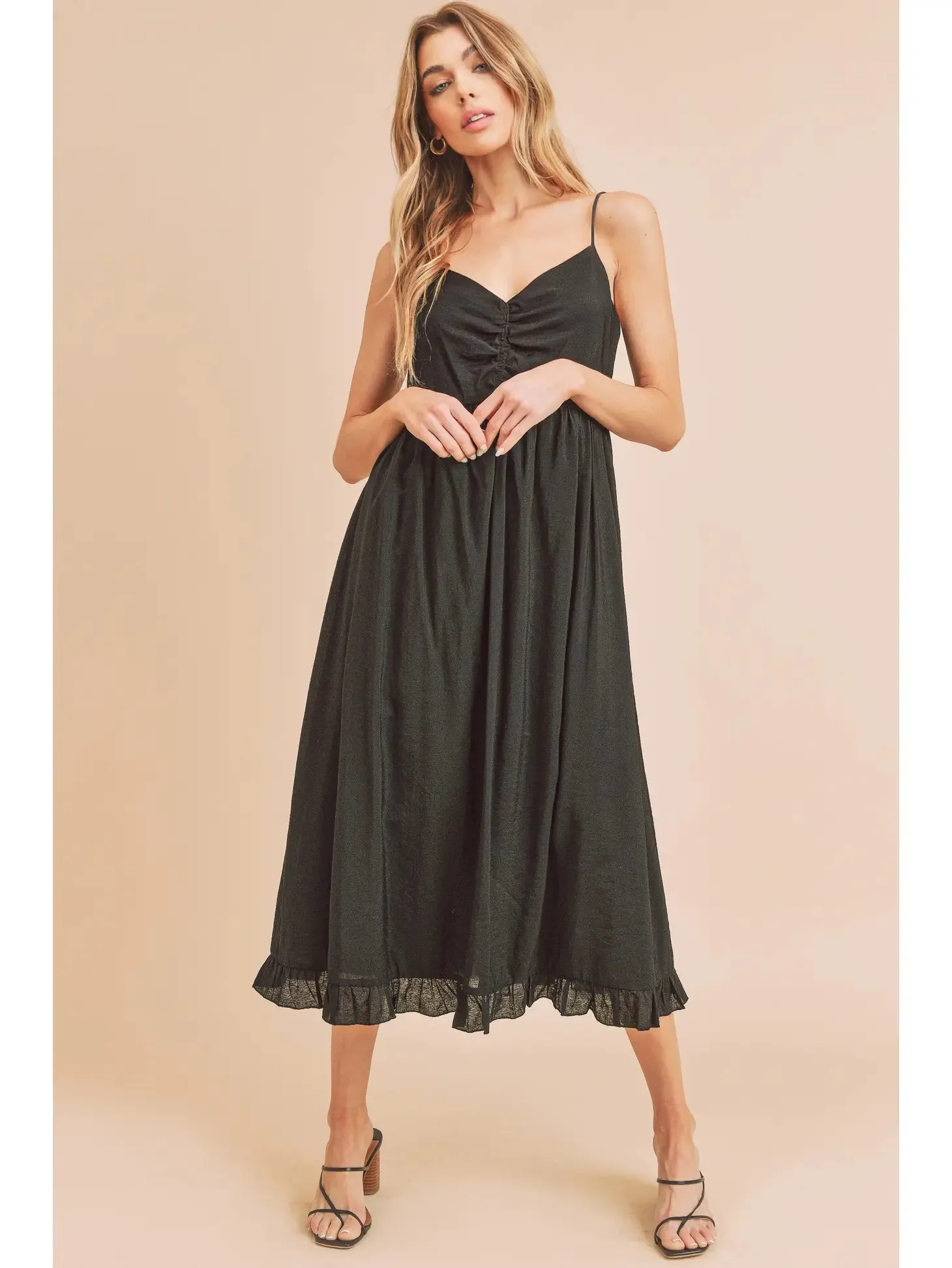 ALEXA RUFFLE HEM DRESS // FINAL SALE