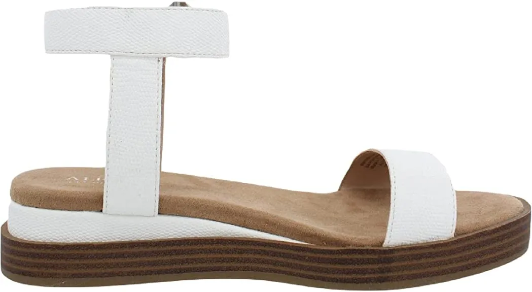 Alfani Womens Cherryll Leather Flats Slingback Sandals White 7.5 Medium (B,M)