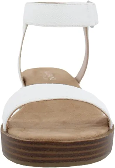 Alfani Womens Cherryll Leather Flats Slingback Sandals White 7.5 Medium (B,M)