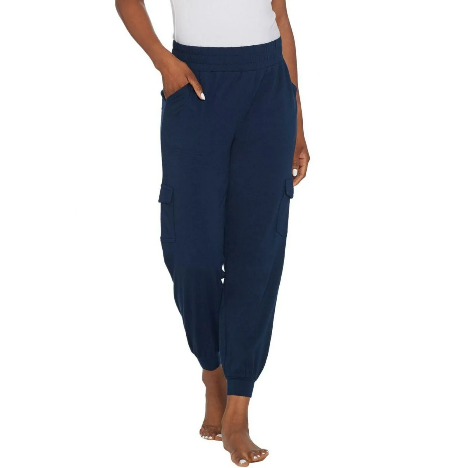 AnyBody Women's Cozy Knit Cargo Jogger Pants