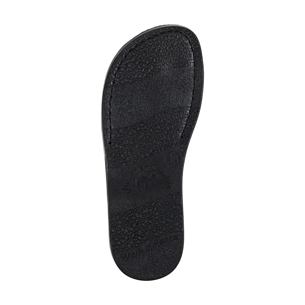 Aviv - Leather Wide Strap Sandal | Orange