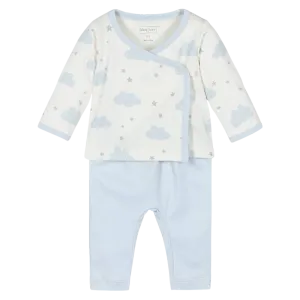 Baby Clouds Pant Set in Blue