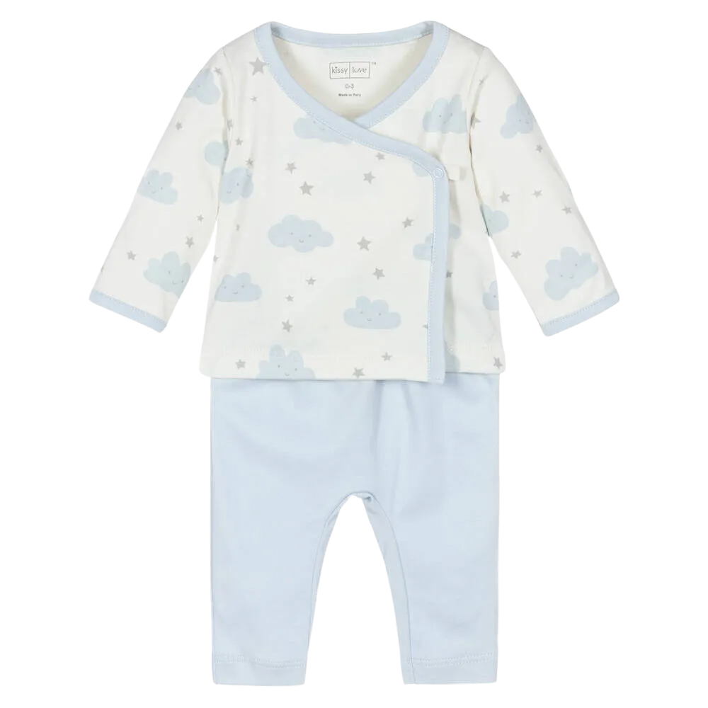 Baby Clouds Pant Set in Blue