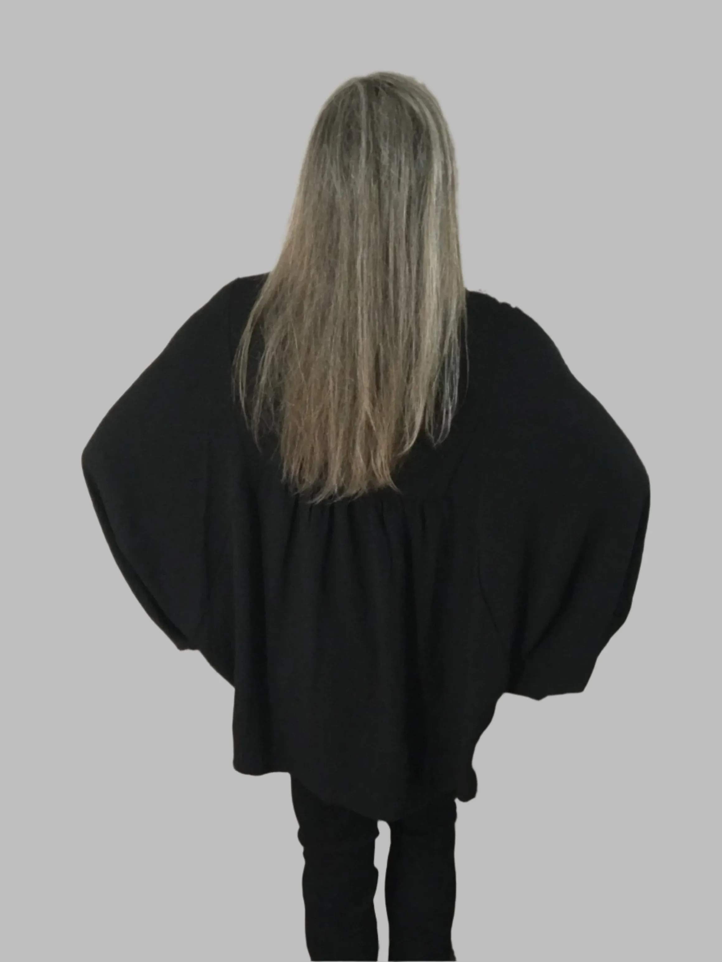 Black Baby Doll Top w/Flared Sleeves
