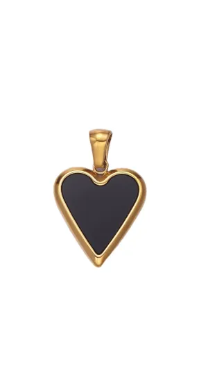 Black enamel heart
