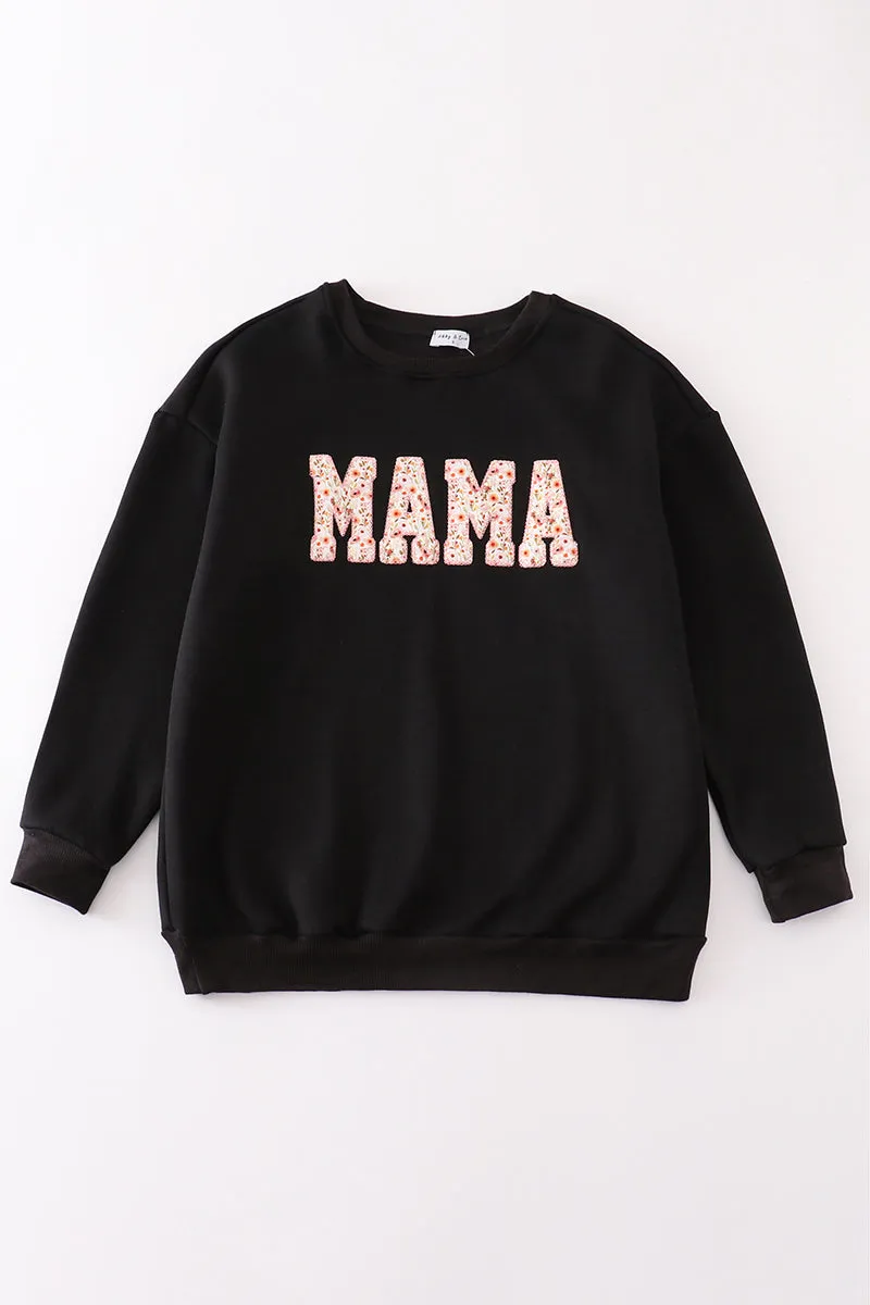 Black Mama Applique Women Sweatshirt