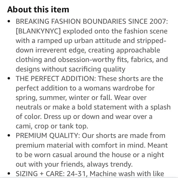 Blank NYC Women's Overlap Fly Mom Shorts with Cut Off Finish Crossover Waist