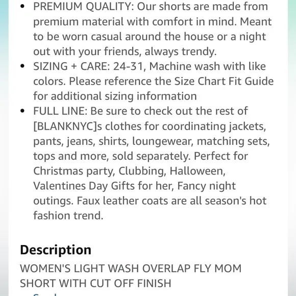 Blank NYC Women's Overlap Fly Mom Shorts with Cut Off Finish Crossover Waist