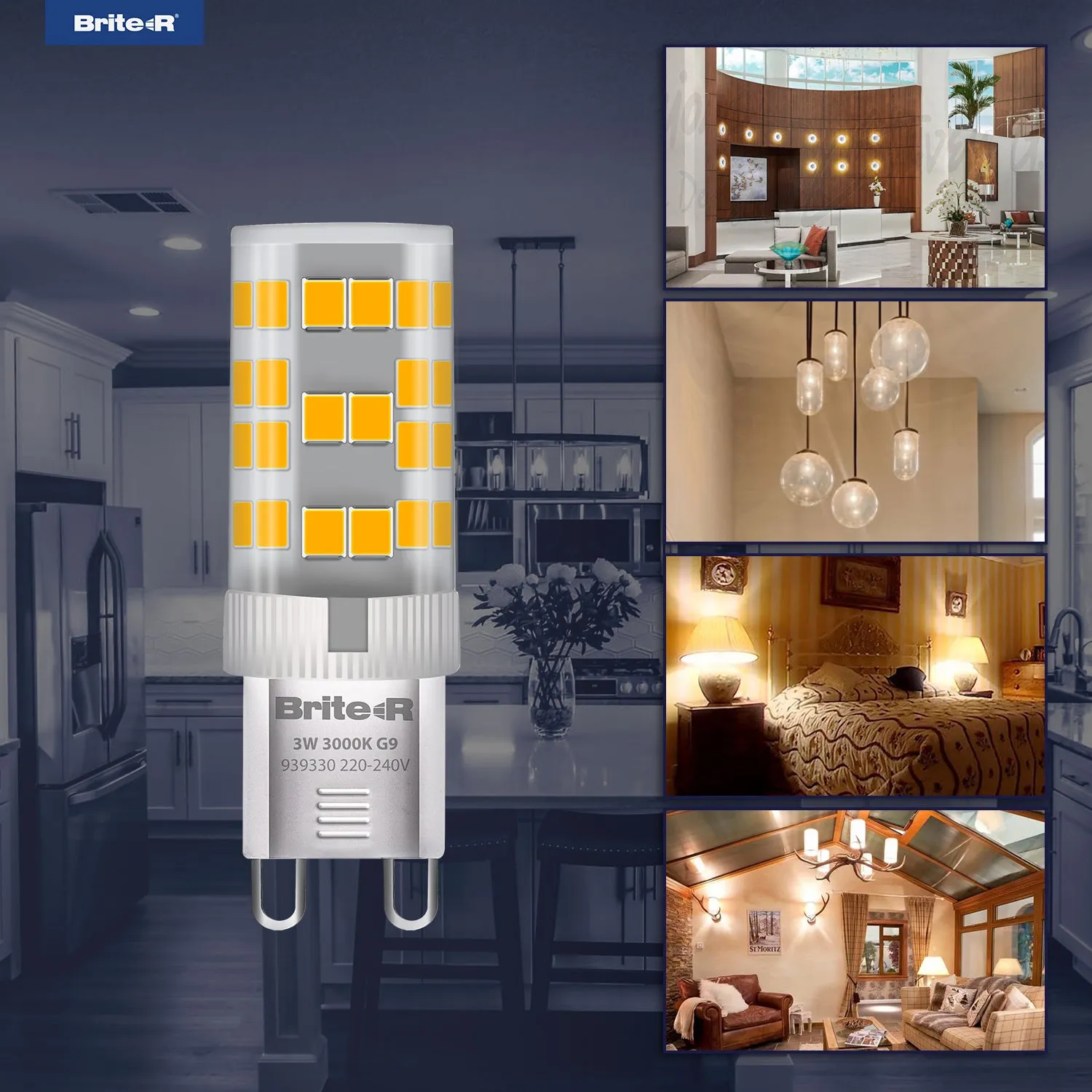 Brite-R 3W G9 LED Bulb Warm White 3000K
