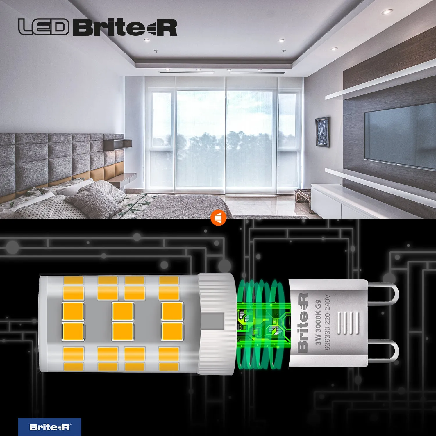 Brite-R 3W G9 LED Bulb Warm White 3000K
