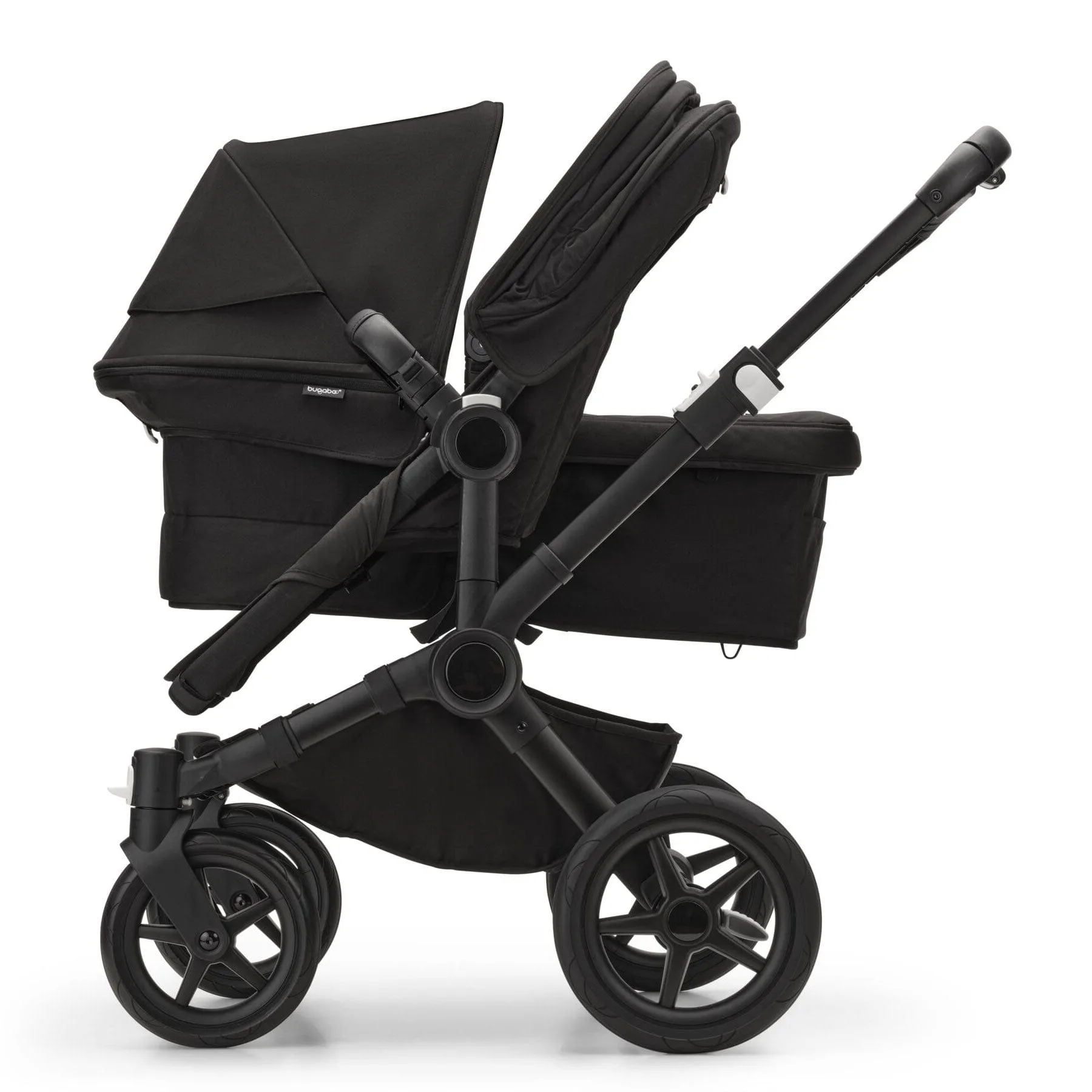 Bugaboo Donkey 5 Duo Complete Turtle Travel System in Midnight Black