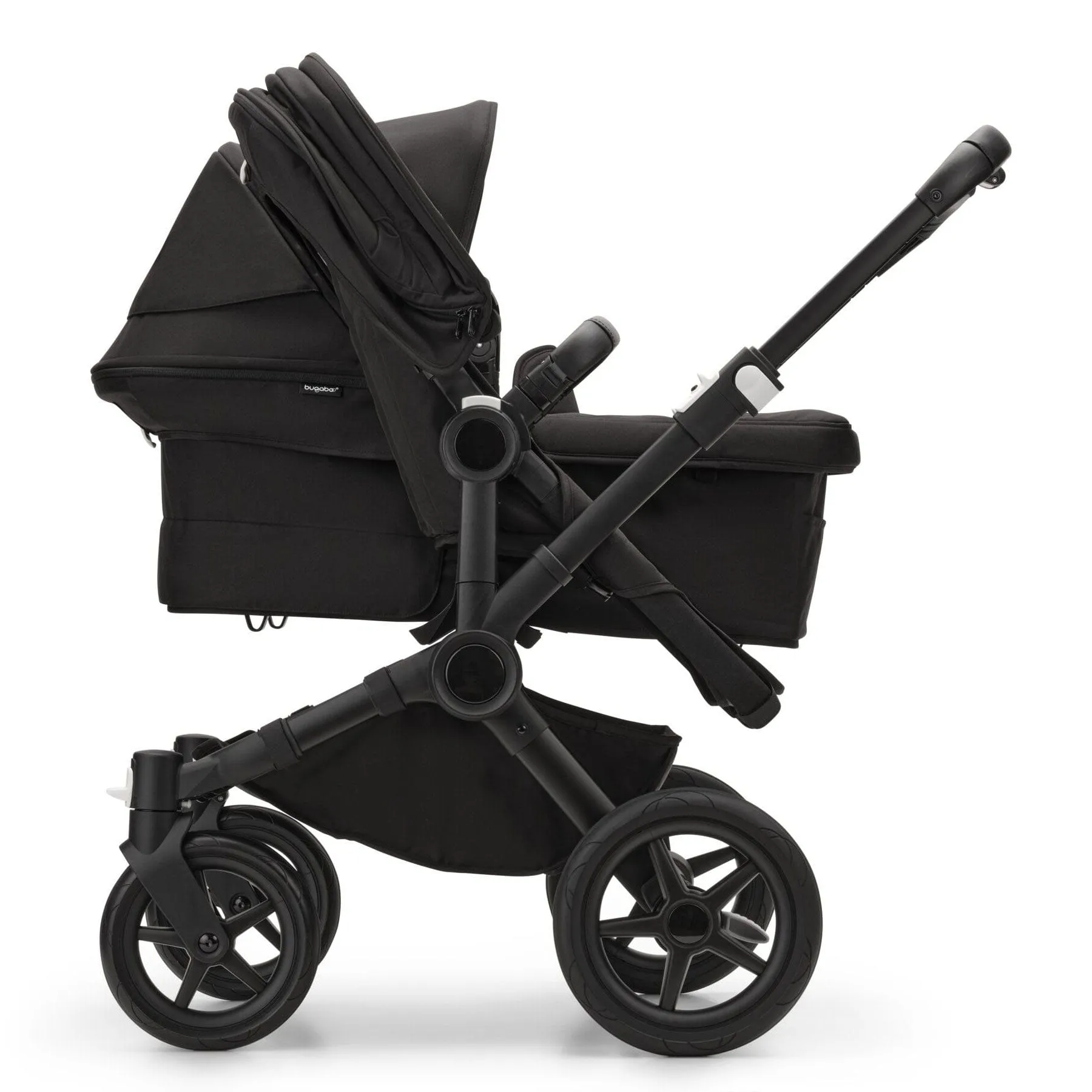 Bugaboo Donkey 5 Duo Complete Turtle Travel System in Midnight Black