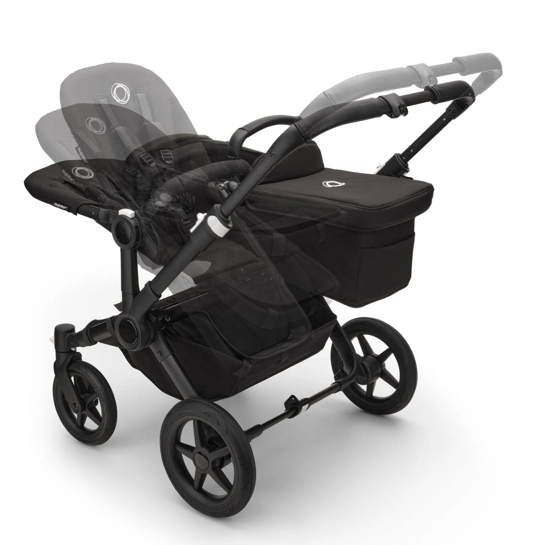 Bugaboo Donkey 5 Duo Complete Turtle Travel System in Midnight Black