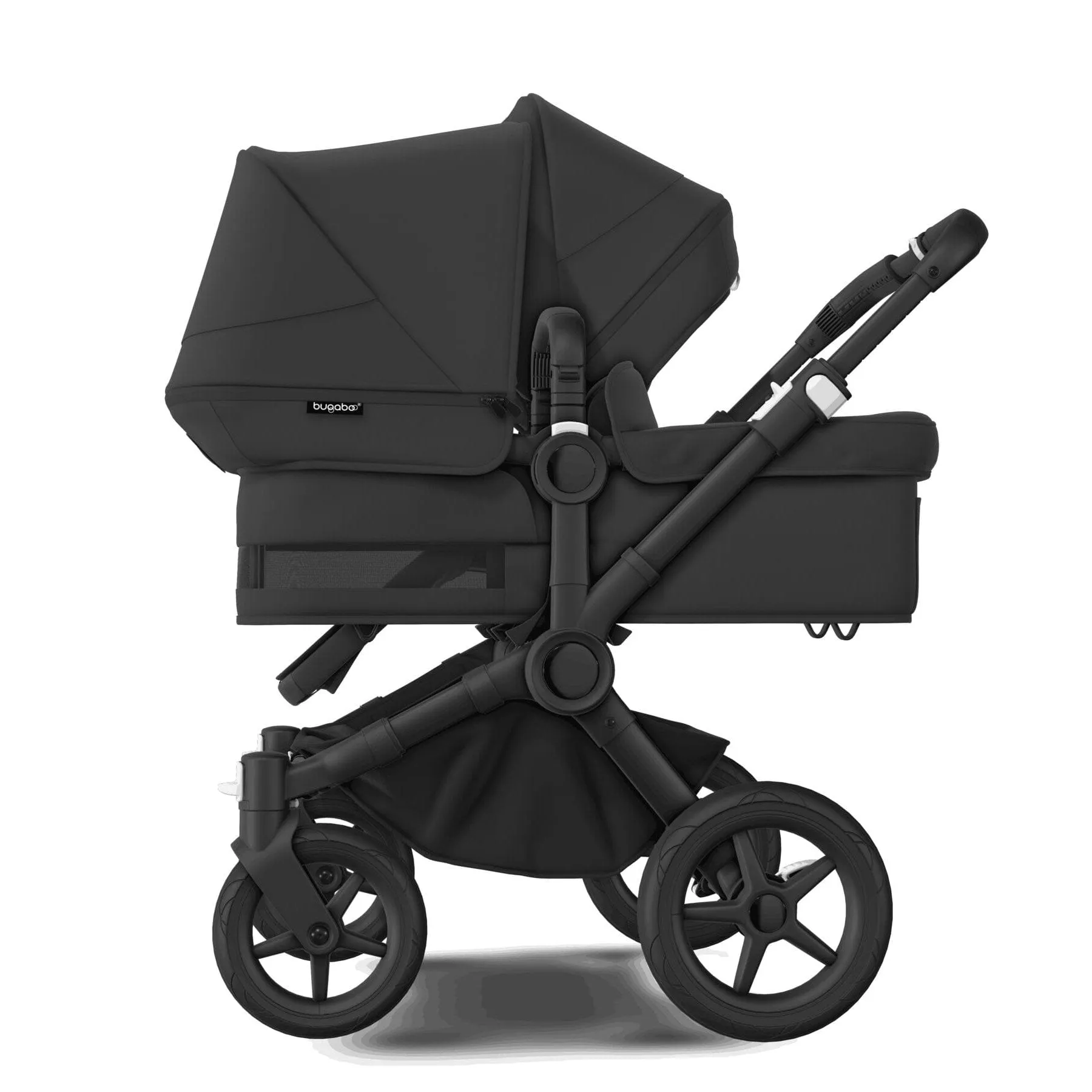 Bugaboo Donkey 5 Duo Complete Turtle Travel System in Midnight Black