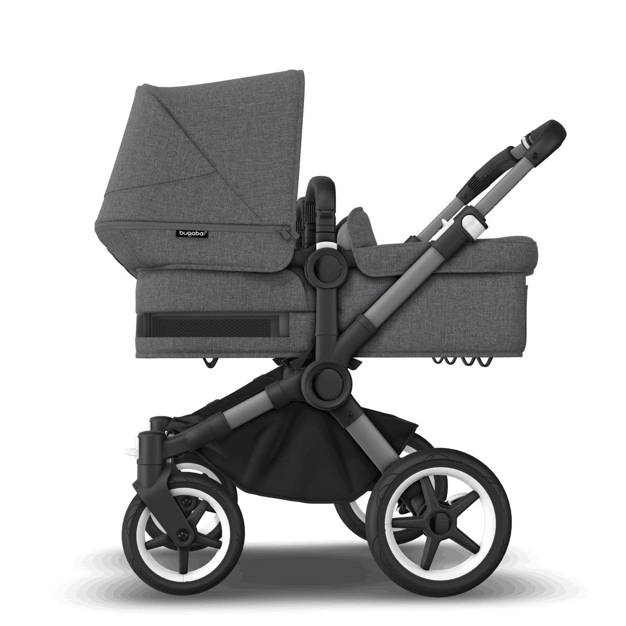 Bugaboo Donkey 5 Twin Complete Cloud T Travel System - Grey Mélange