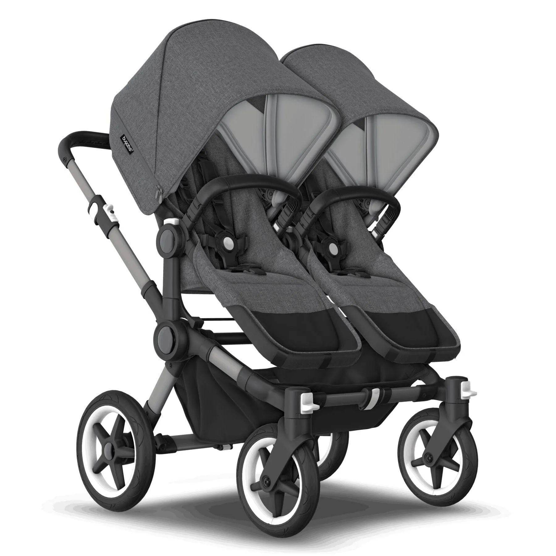 Bugaboo Donkey 5 Twin Complete Cloud T Travel System - Grey Mélange