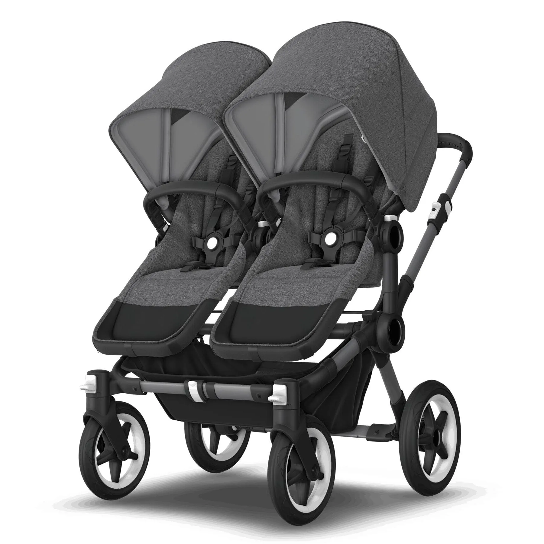 Bugaboo Donkey 5 Twin Complete Cloud T Travel System - Grey Mélange