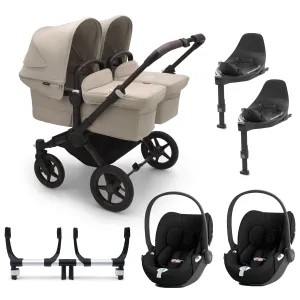 Bugaboo Donkey 5 Twin Complete Cloud T Travel System in Desert Taupe