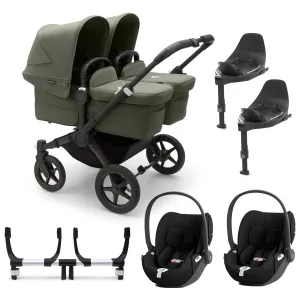 Bugaboo Donkey 5 Twin Complete Cloud T Travel System in Forest Green