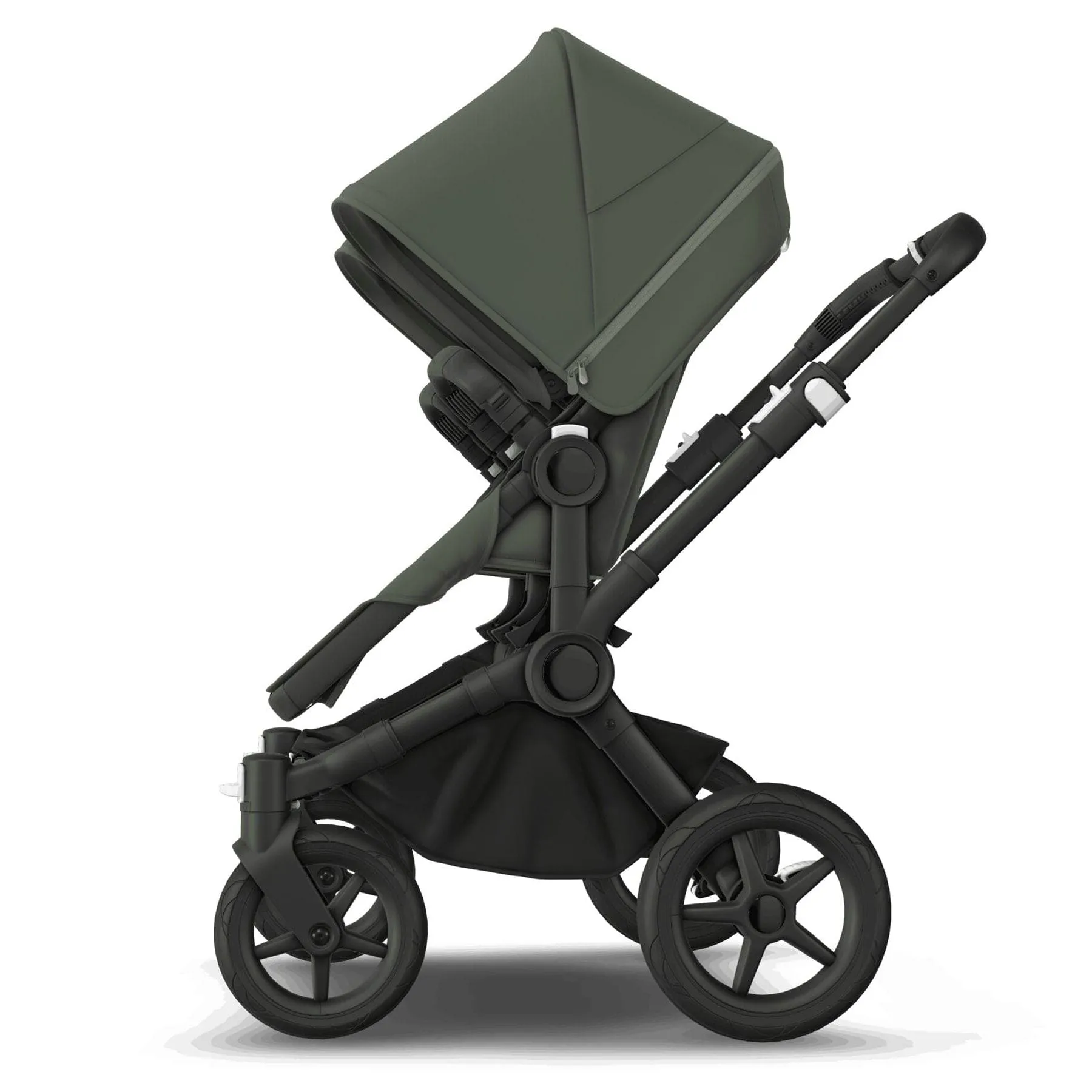 Bugaboo Donkey 5 Twin Complete Turtle Travel System in Forest Green