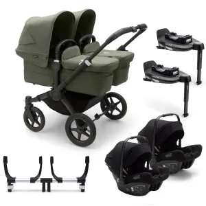 Bugaboo Donkey 5 Twin Complete Turtle Travel System in Forest Green