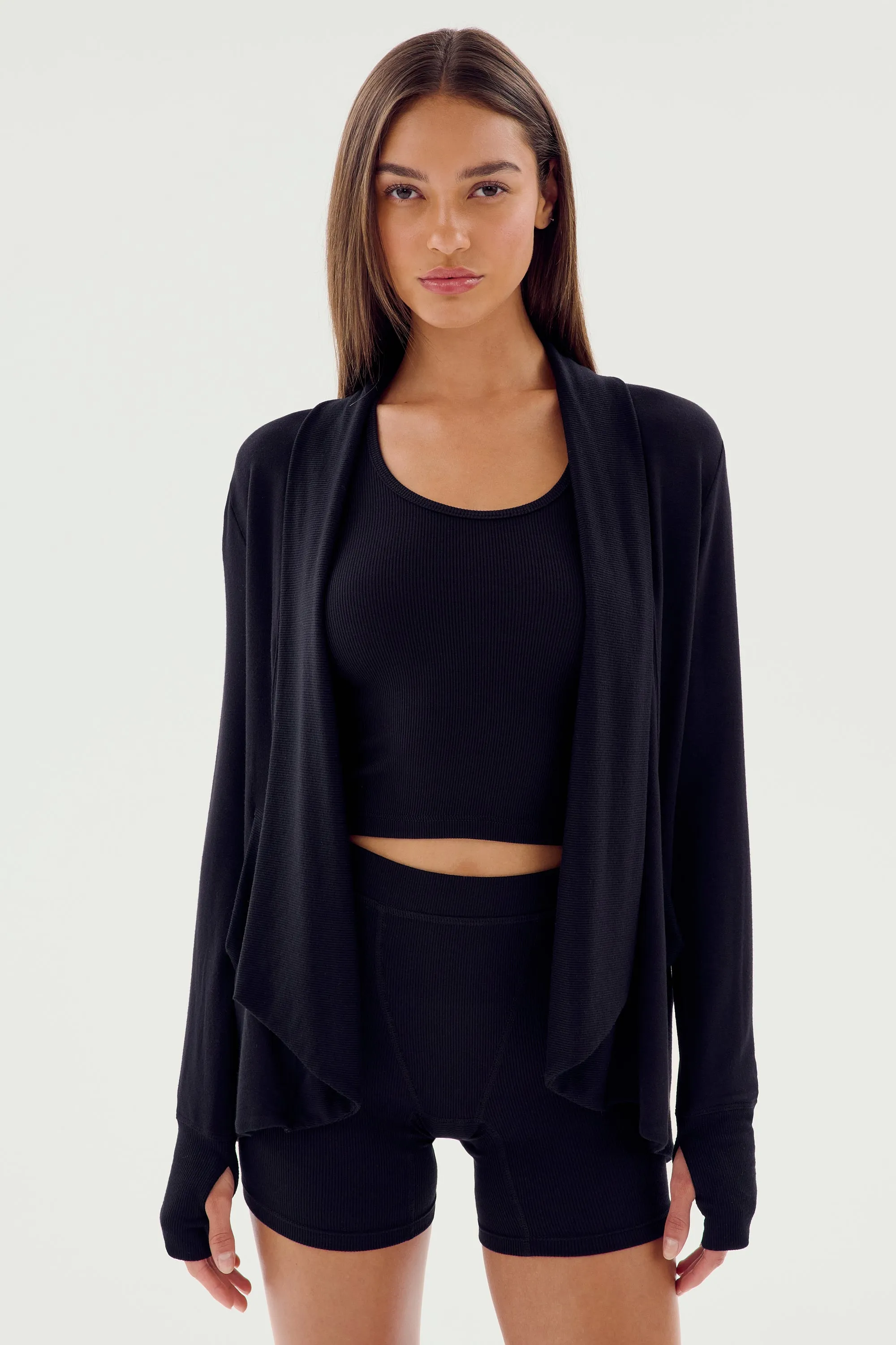 Celine Fleece Cardigan - Black