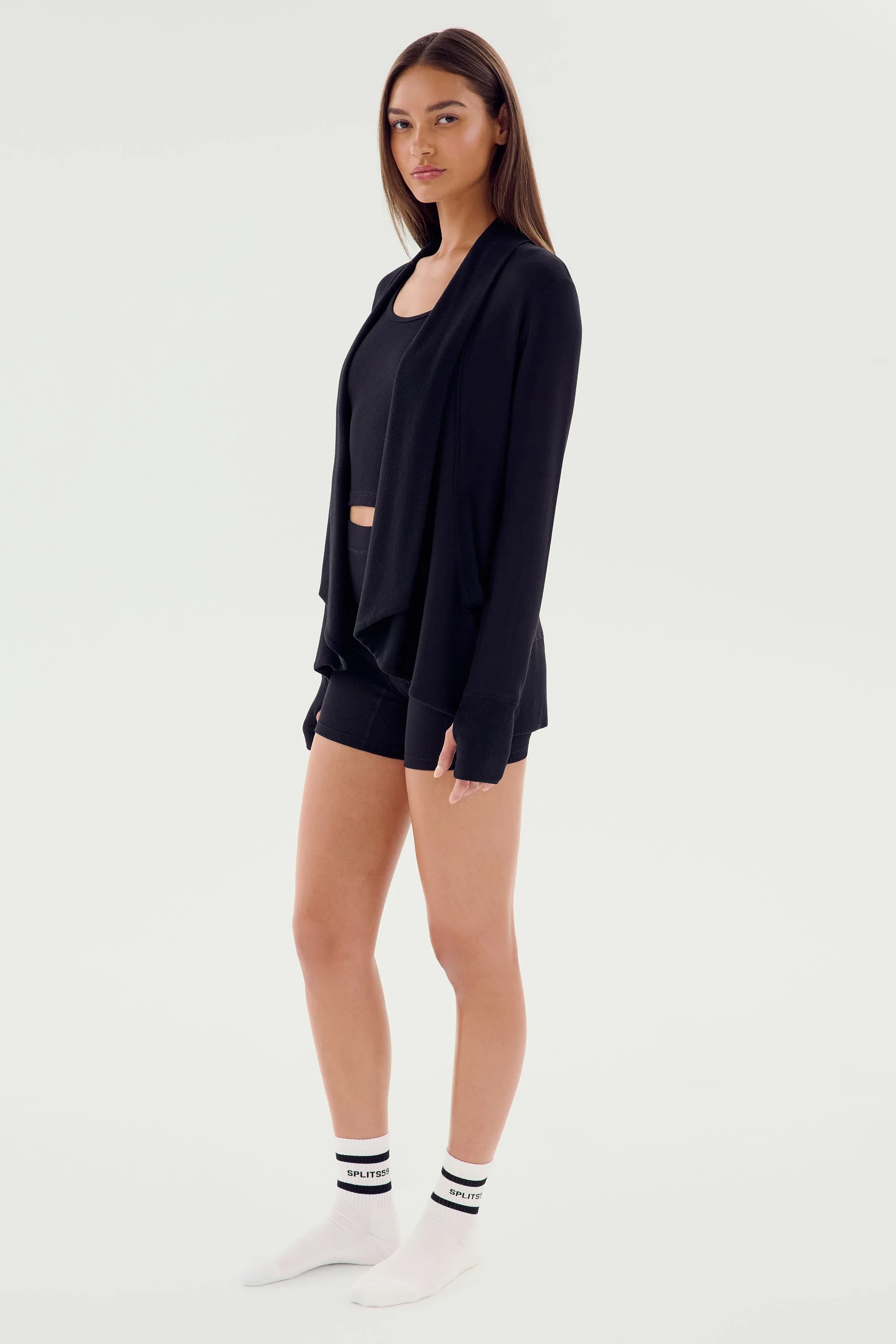 Celine Fleece Cardigan - Black