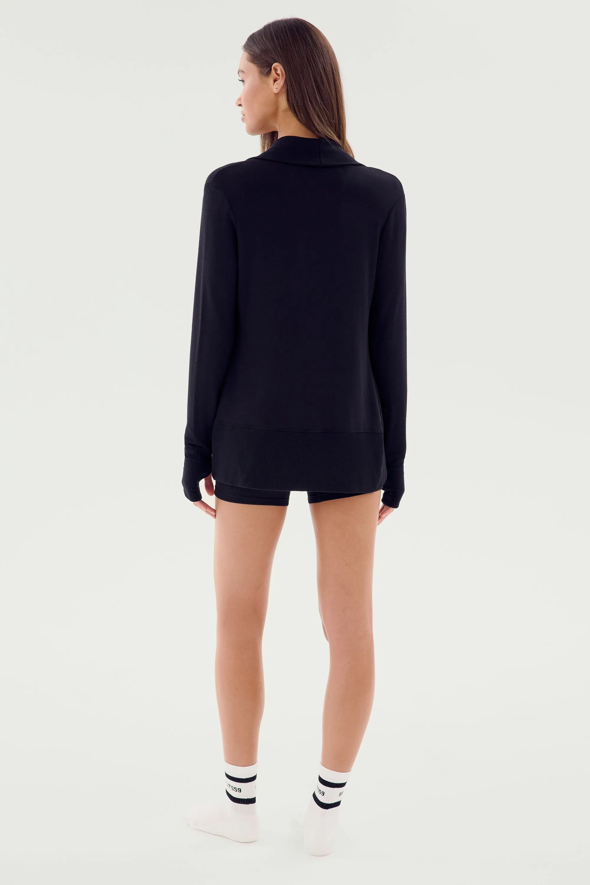 Celine Fleece Cardigan - Black