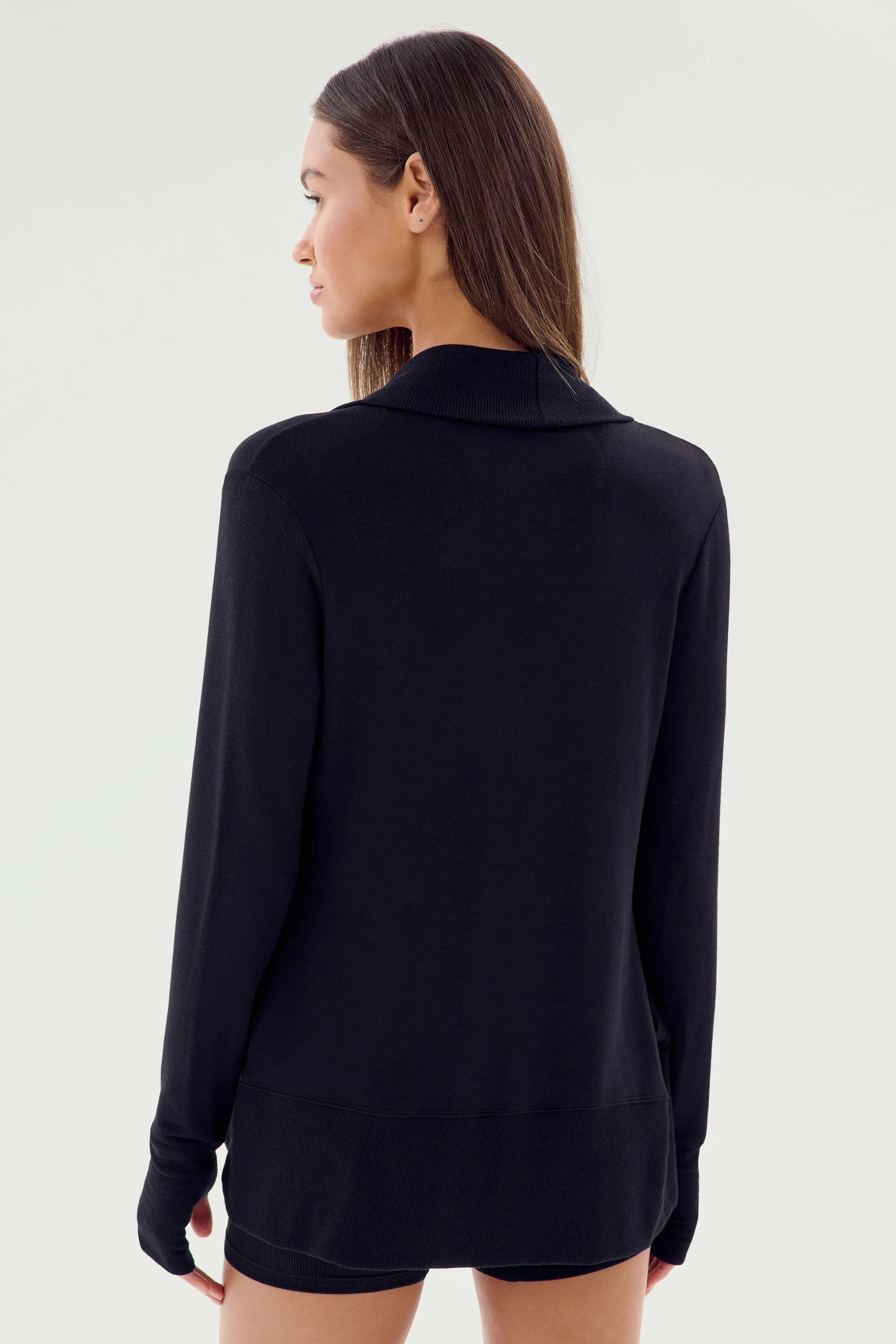 Celine Fleece Cardigan - Black