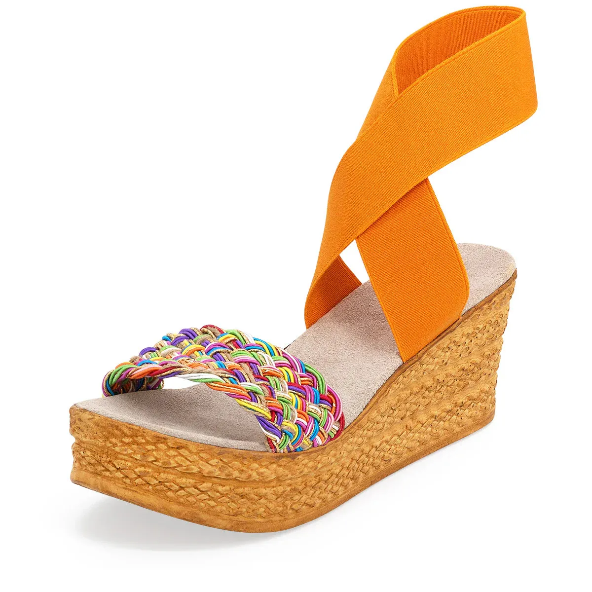 CHARLESTON SHOE BERMUDA RAINBOW JUTE/ORANGE