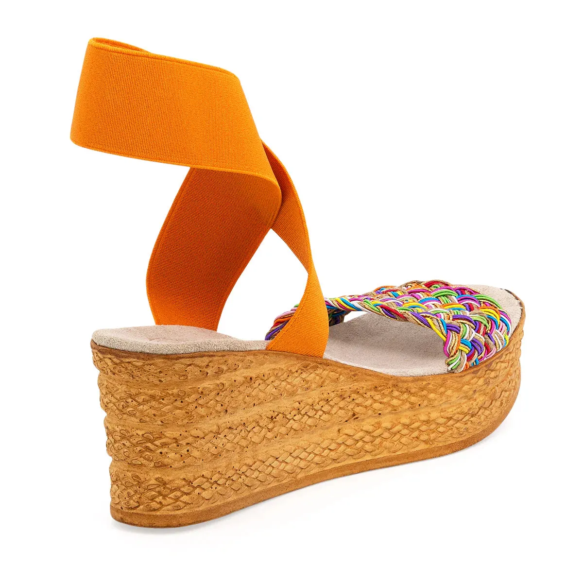 CHARLESTON SHOE BERMUDA RAINBOW JUTE/ORANGE