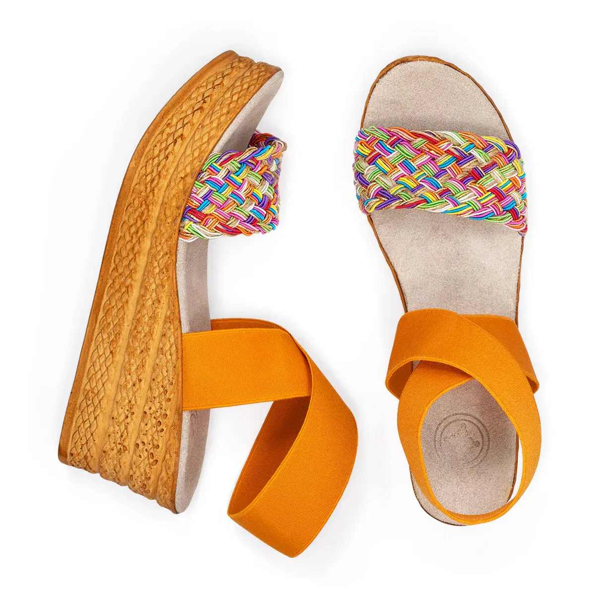 CHARLESTON SHOE BERMUDA RAINBOW JUTE/ORANGE