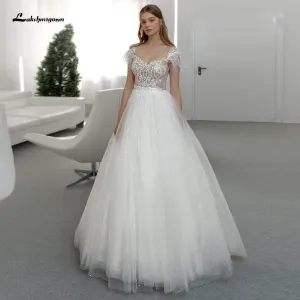 Chic Bridal Dress Glitter Tulle Wedding Gown