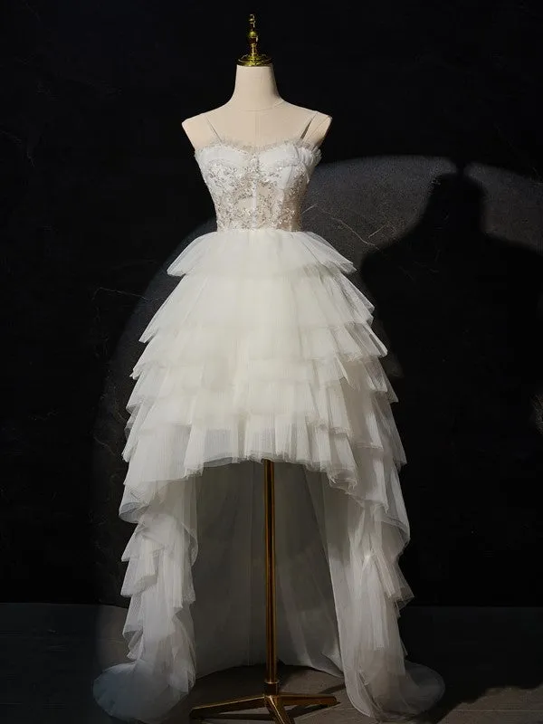 Chic High Low Spaghetti Straps Homecoming Dresses