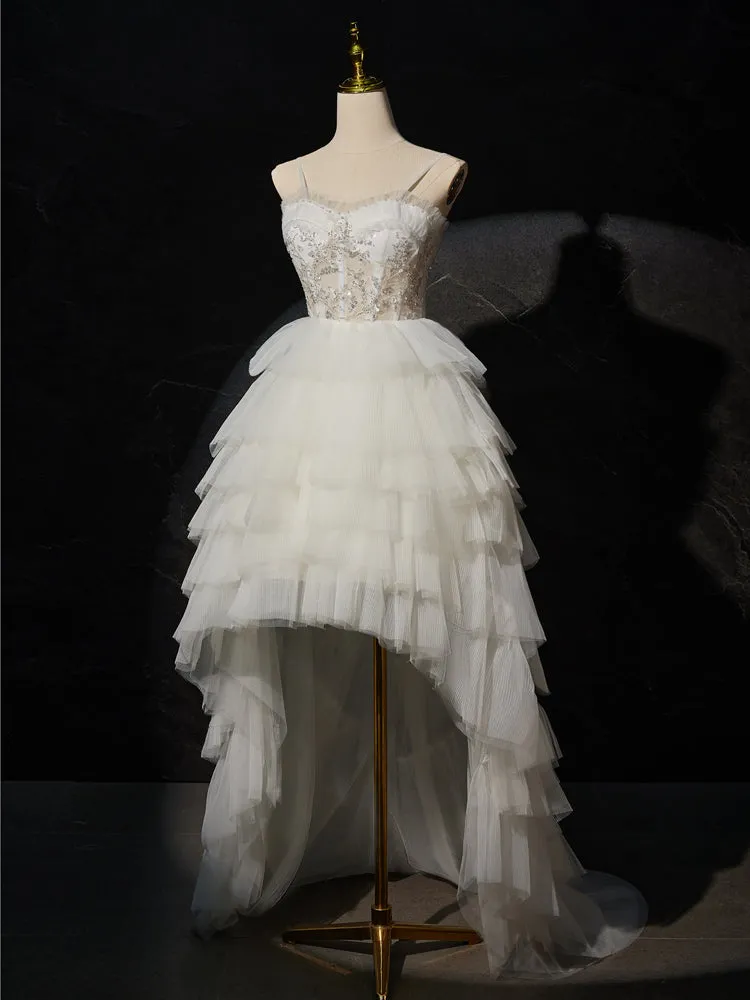 Chic High Low Spaghetti Straps Homecoming Dresses